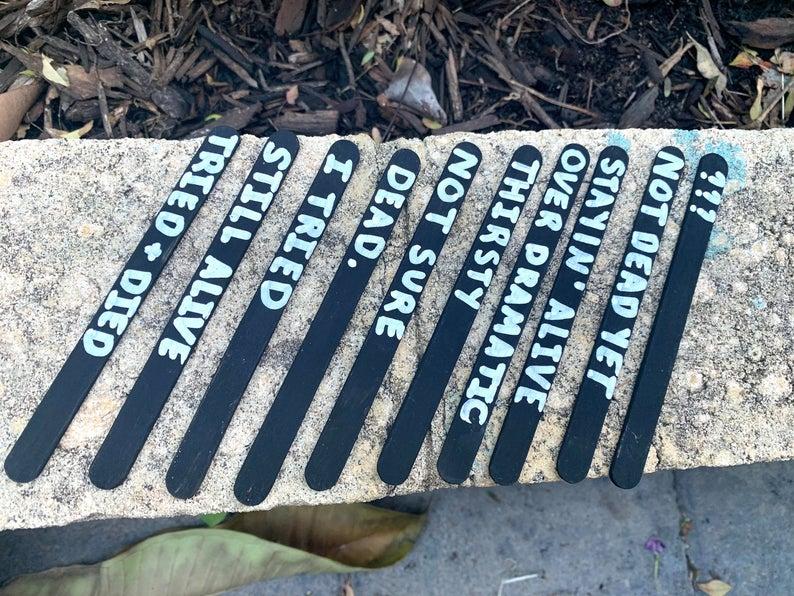Funny Garden Labels 10 pack | Garden Tags | Humorous | Gift Idea | Indoor |