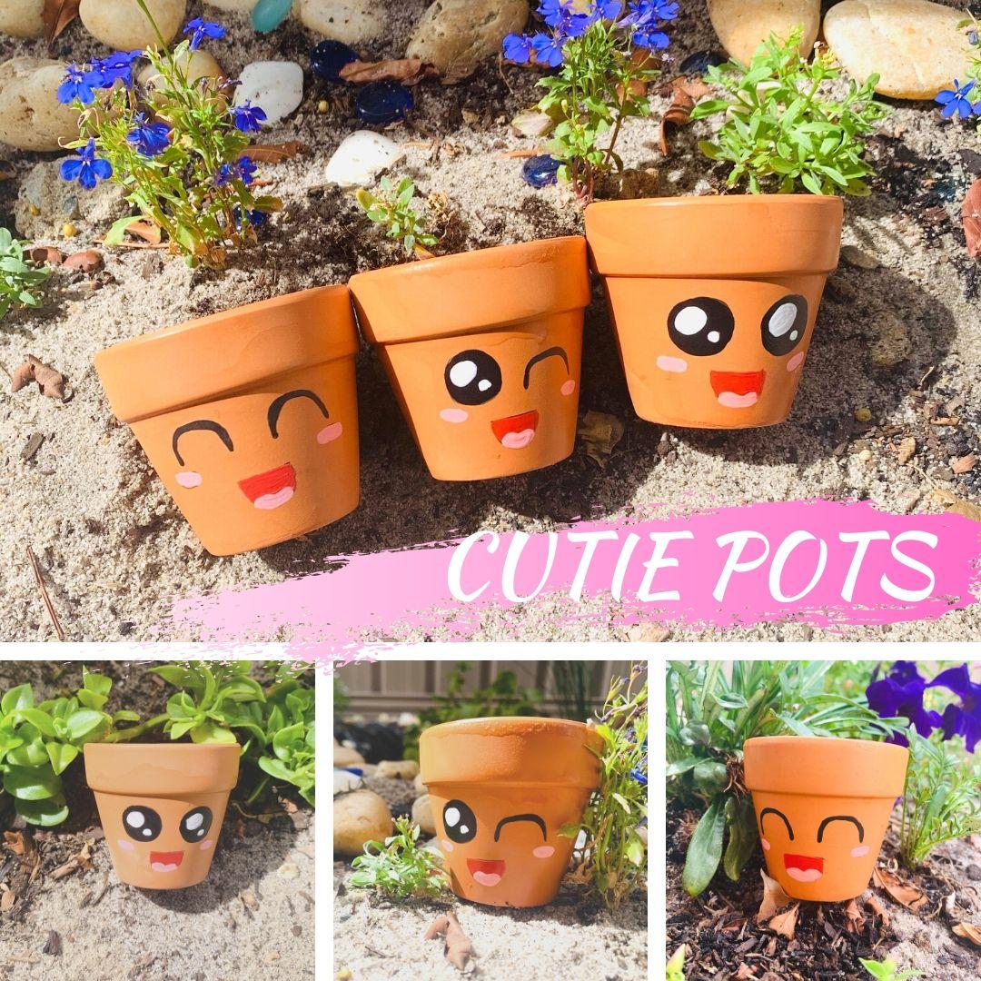 Cutie Pots | Planters | Pot Planters | Smiley Face | Winky Face | Cute | Flirty
