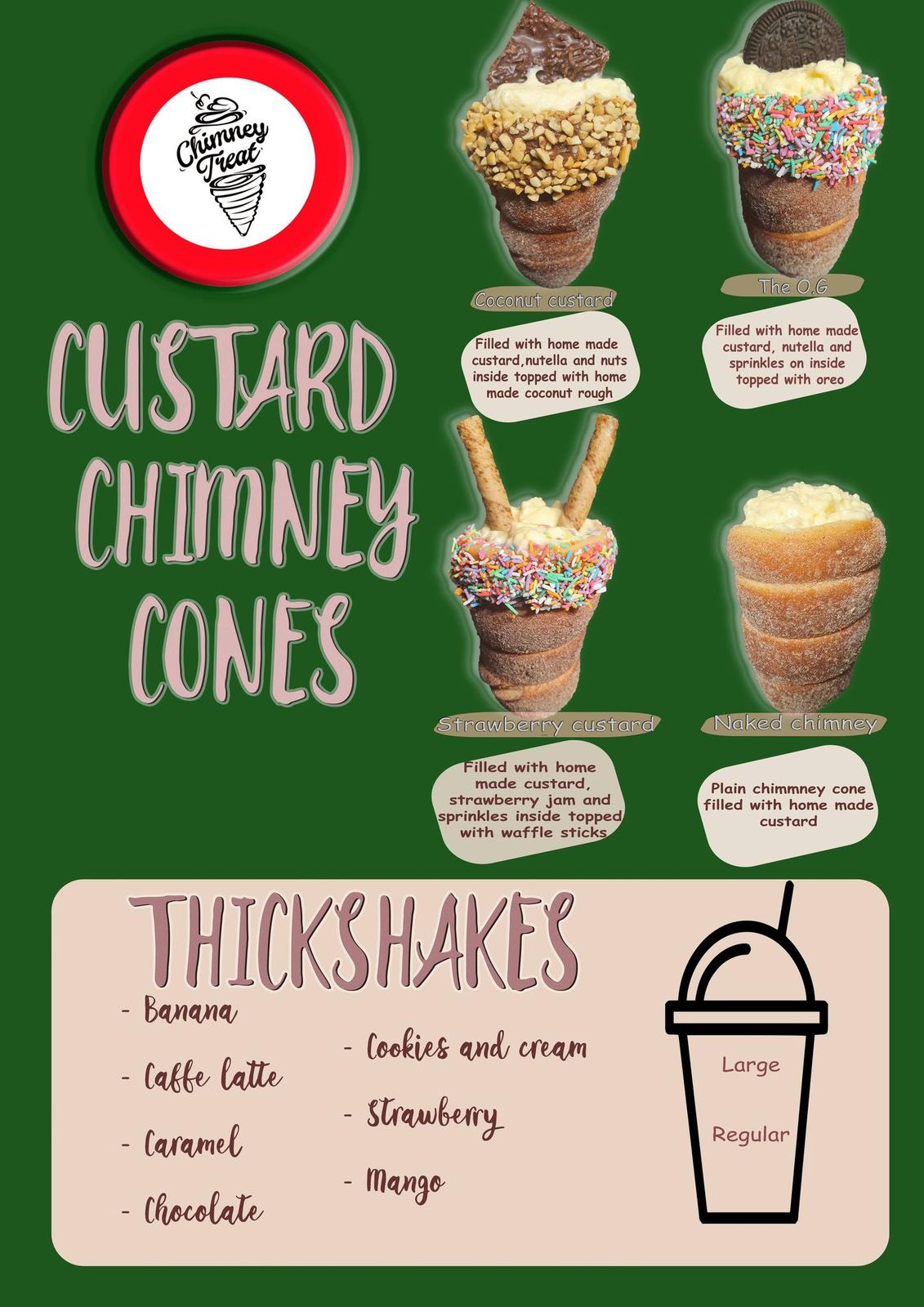Custard chimney cones