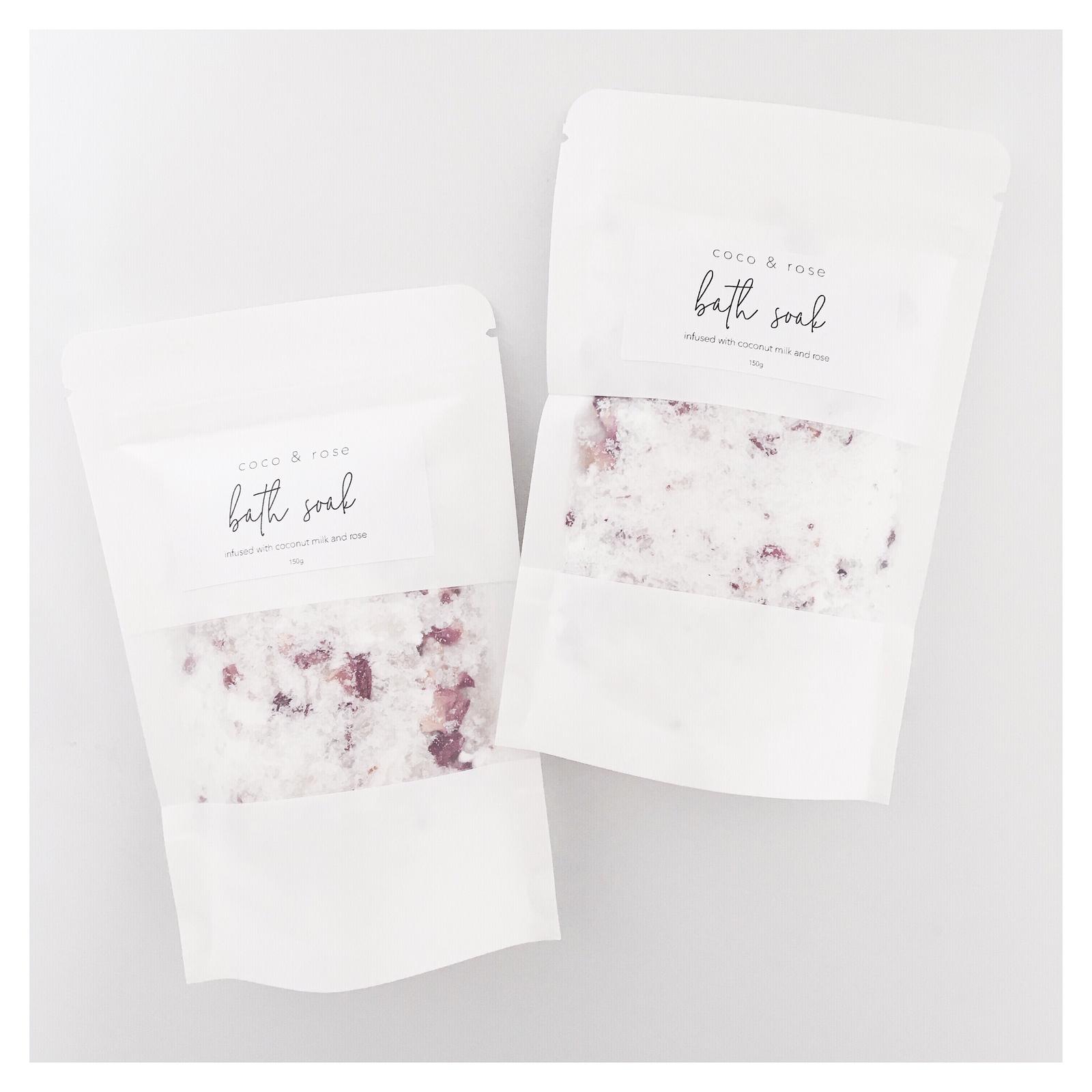 Coconut milk & rose infused bath soak