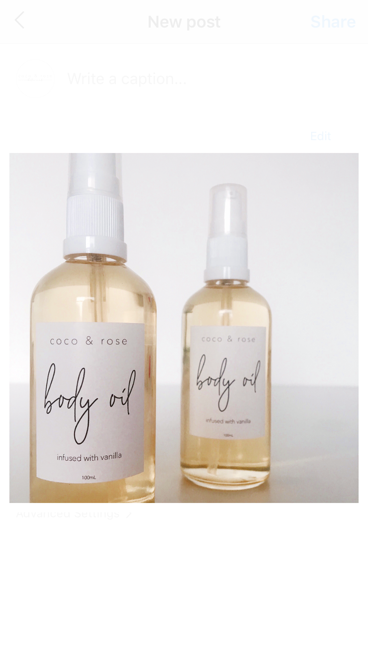 Vanilla infused body oi