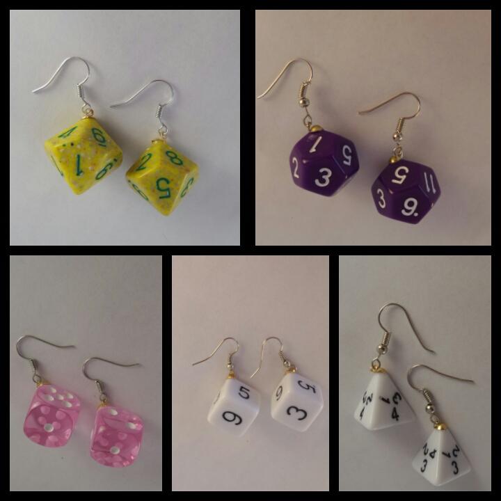 Dice Earrings Colourful Attachment