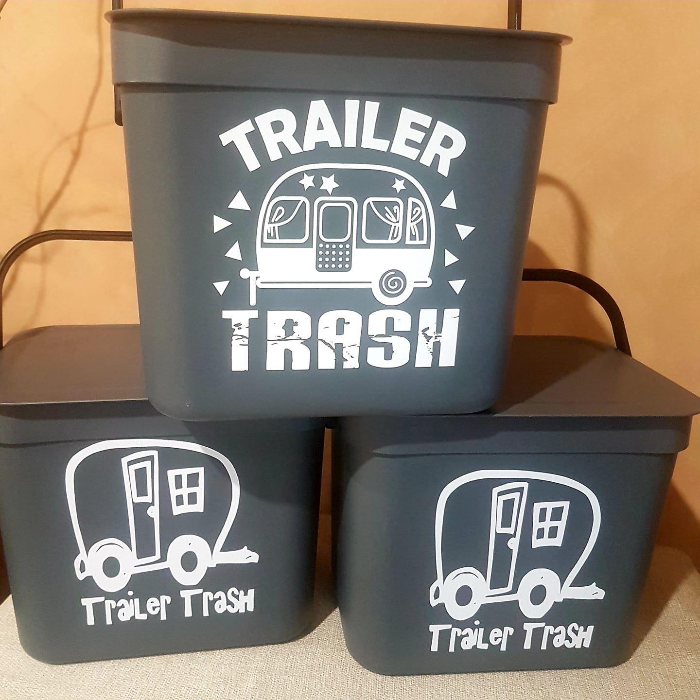 Trailer trash bins