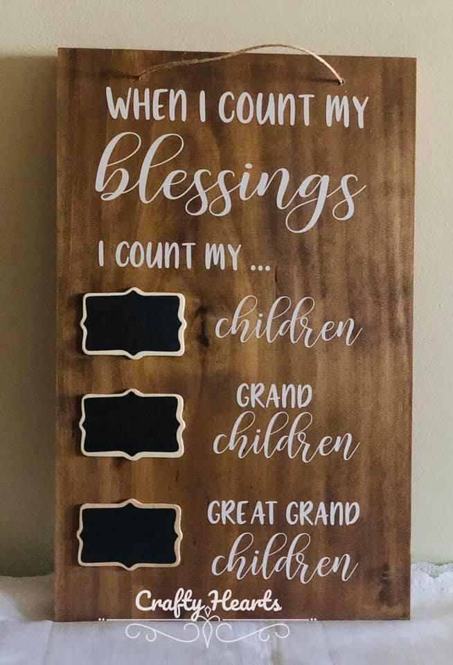 Grandparents count blessings sign