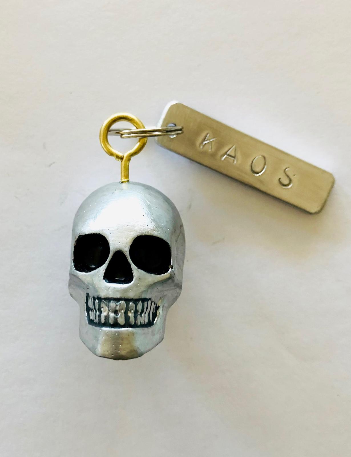 Silver Skull keyring