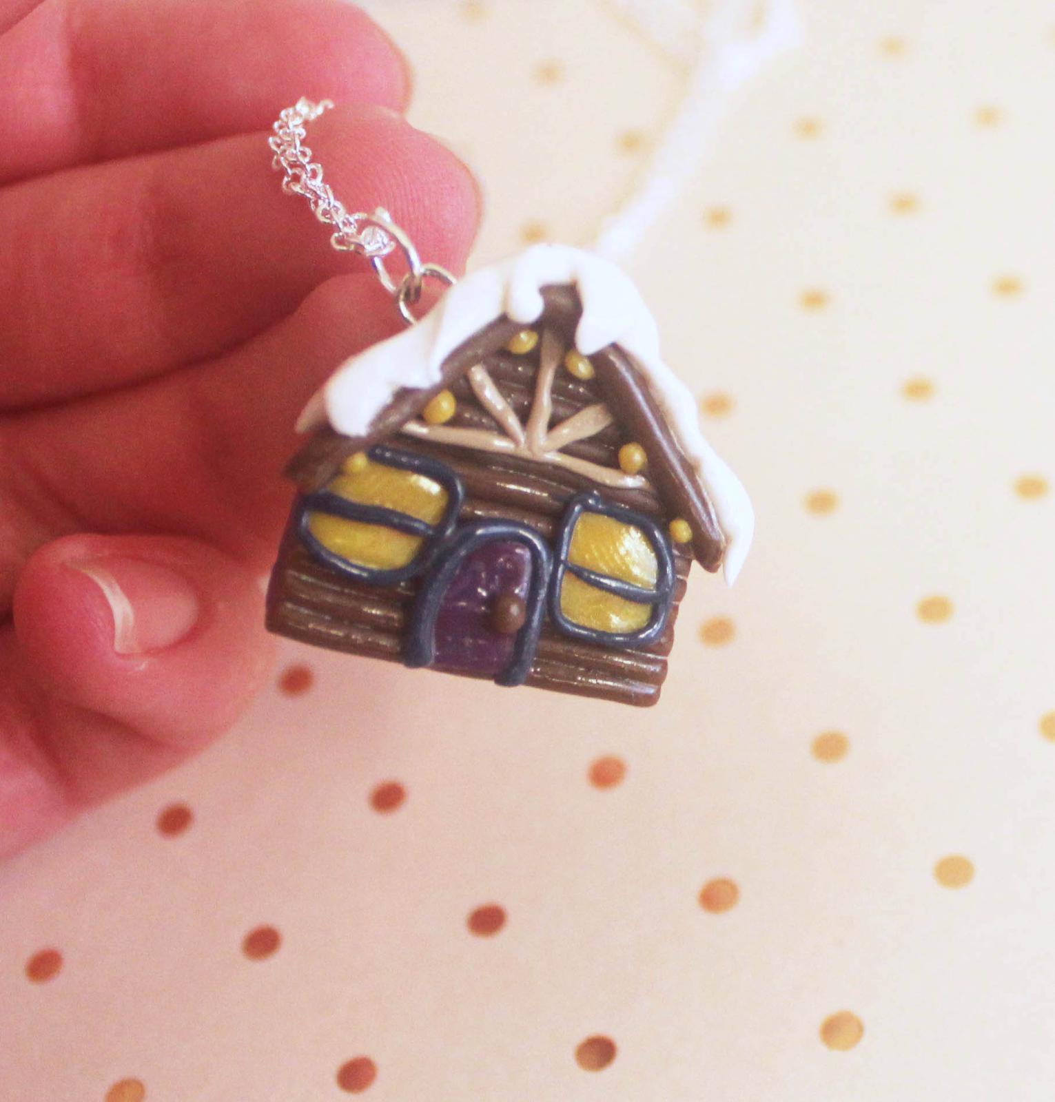 Log Cabin House Necklace