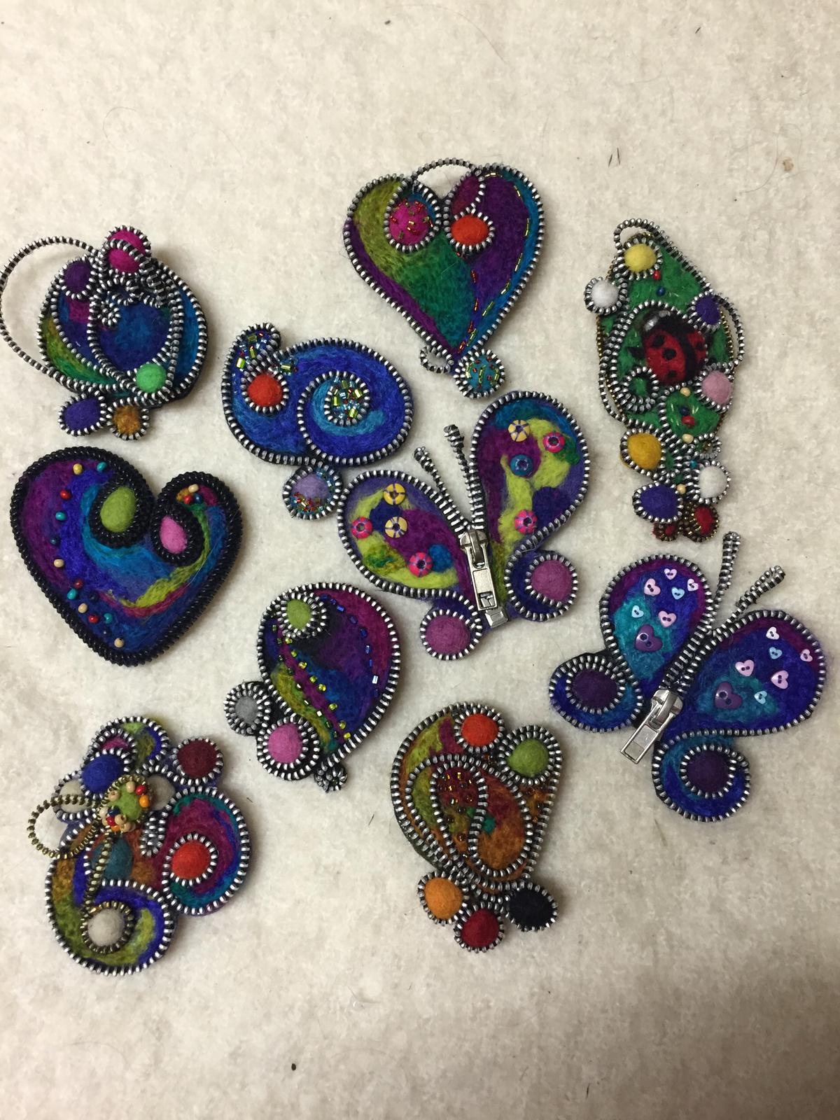Up cycled brooches