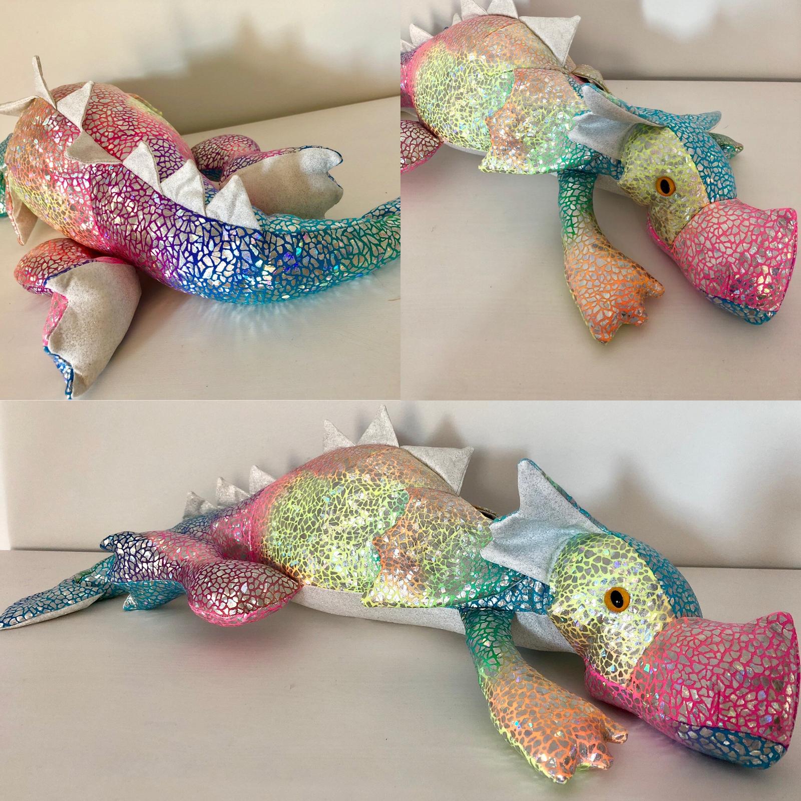 Rainbow glitter dragon