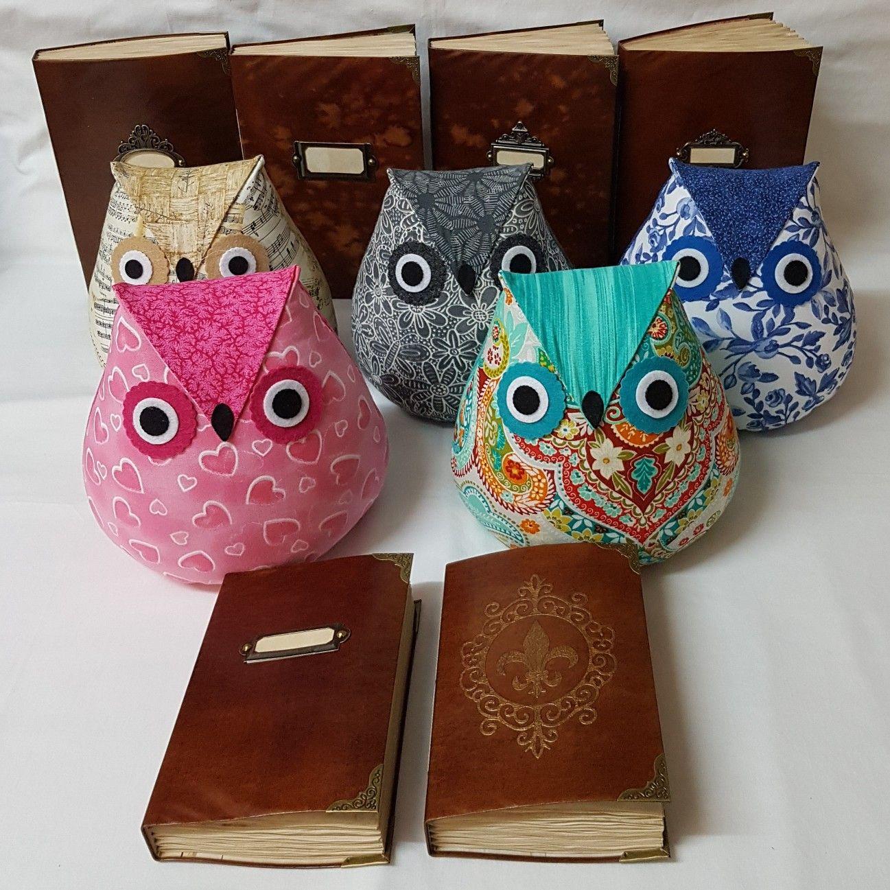 Leatherlook journals and Owl Doorstops