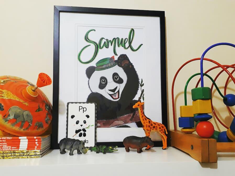 Personalised Panda Framed