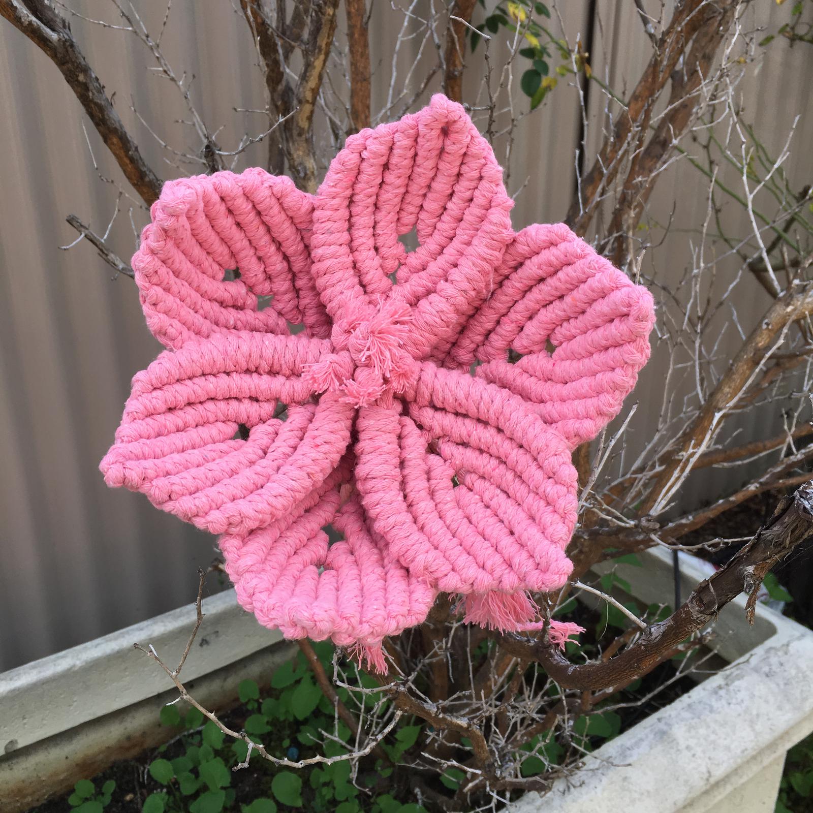 Macrame flower pink