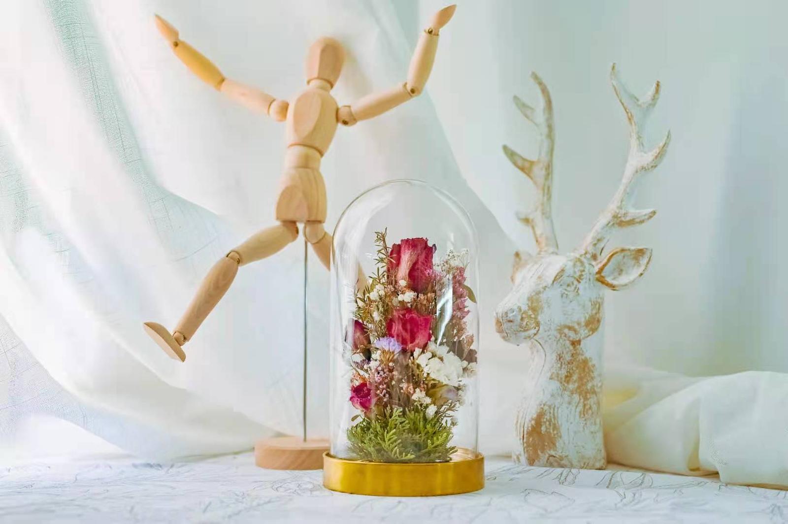 Signature floral glass dome