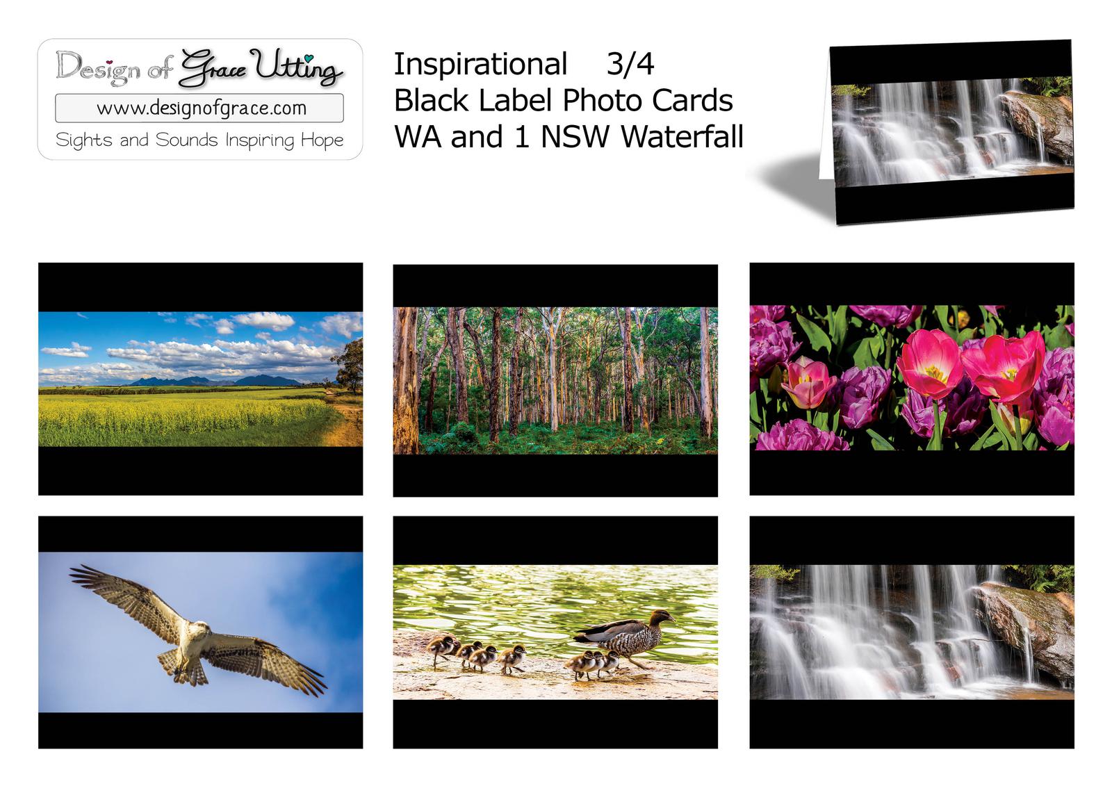 WA Flora and Fauna and NSW Waterfall Black Label Cards