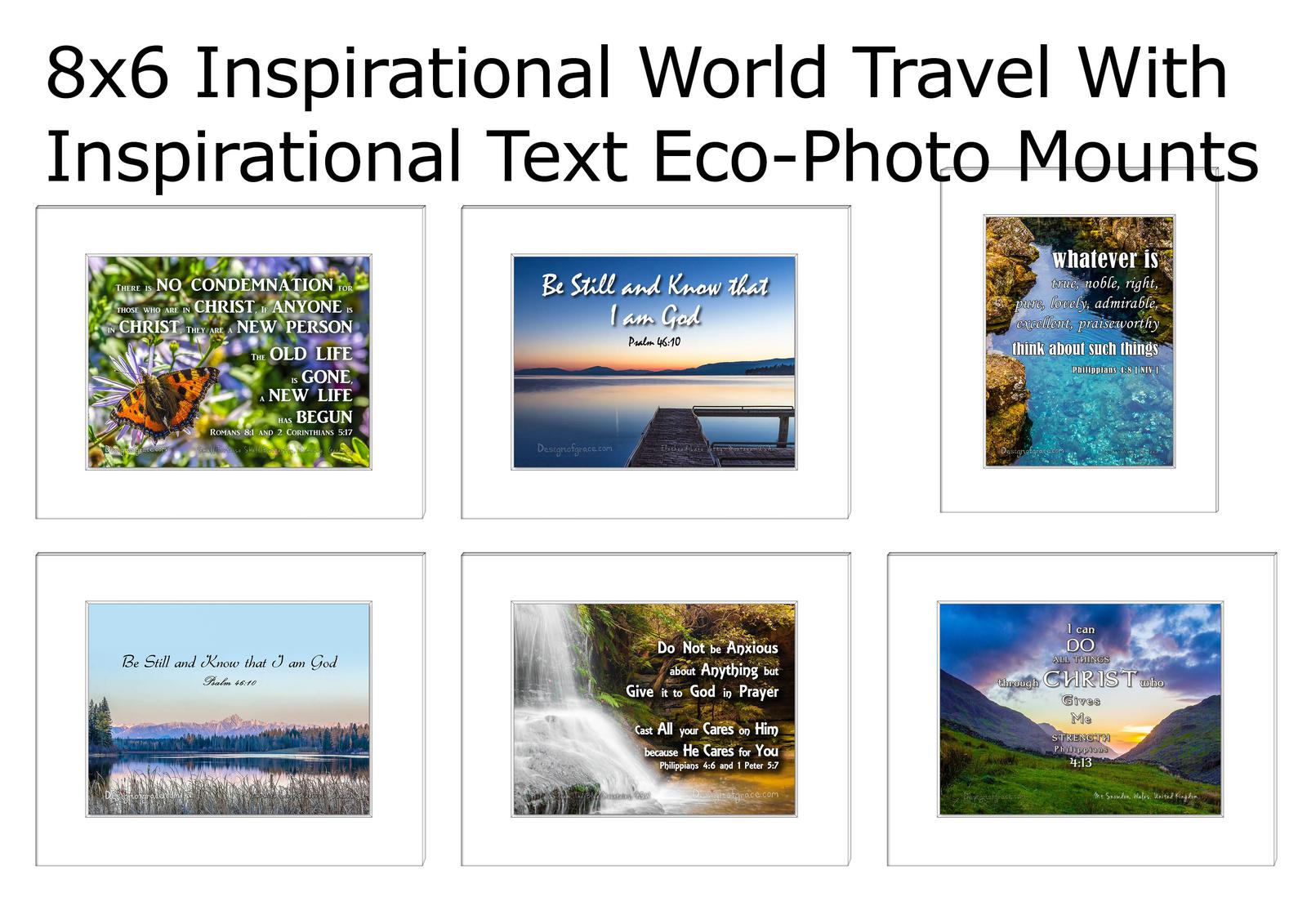 World Travel Nature Inspirational Eco Mounts With Inspirational Text