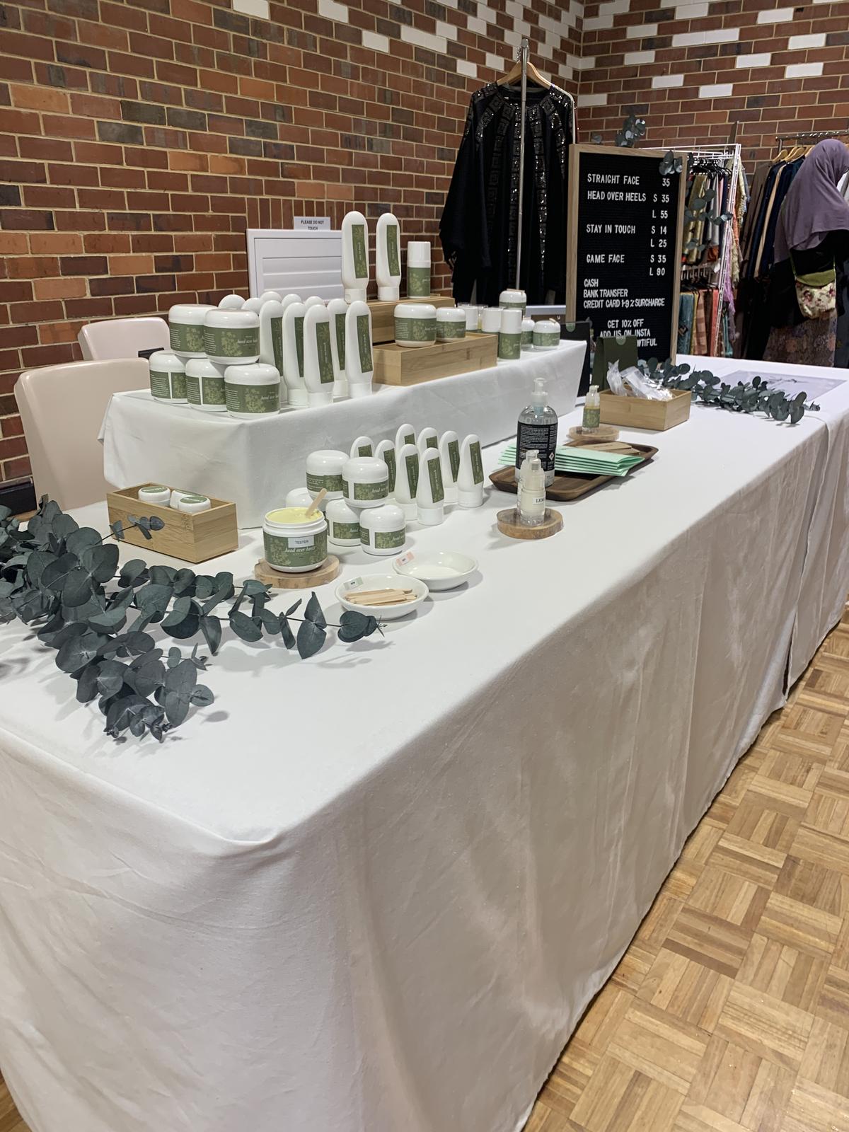 Dewtiful Natural Skincare Stall at Cannington Exhibition Centre