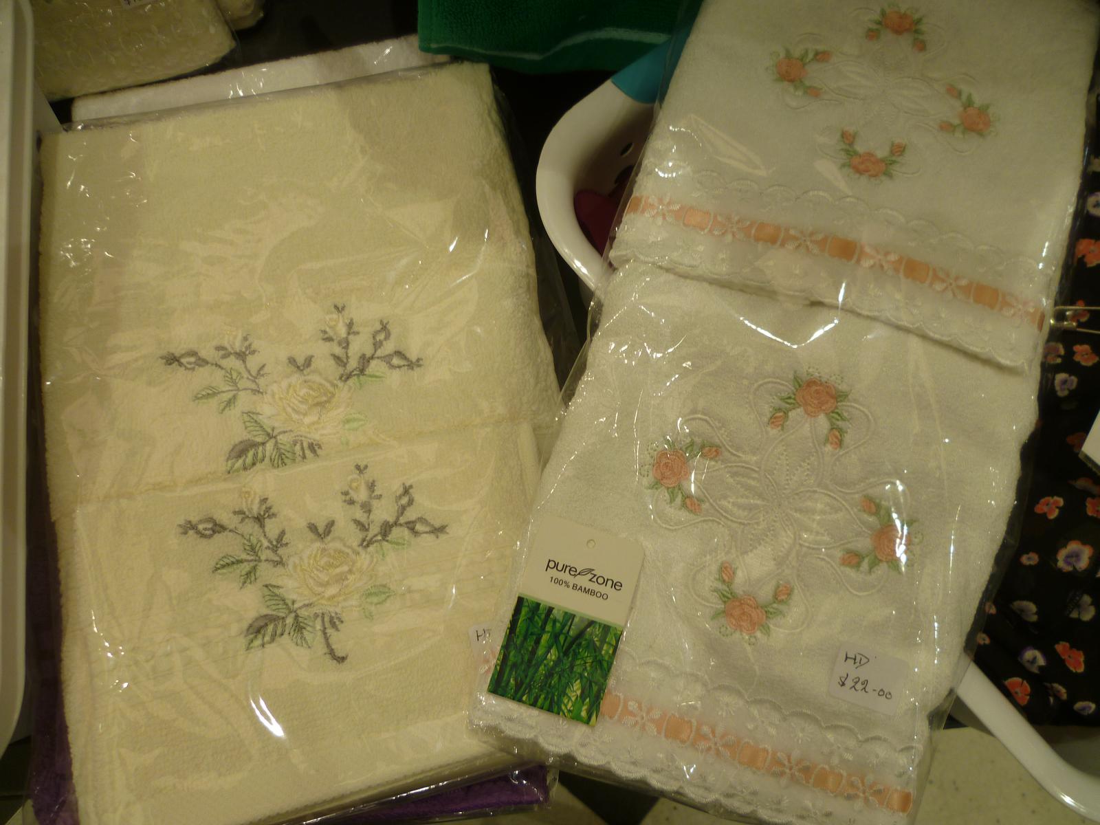 Embroidered towels.