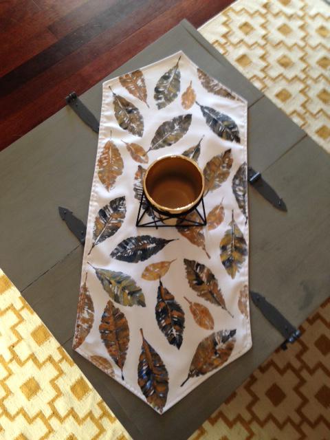Handpainted Leaf Print Table Runners