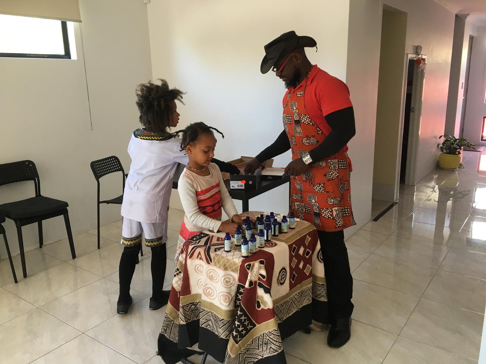 Getting the bottles on the table after labeling