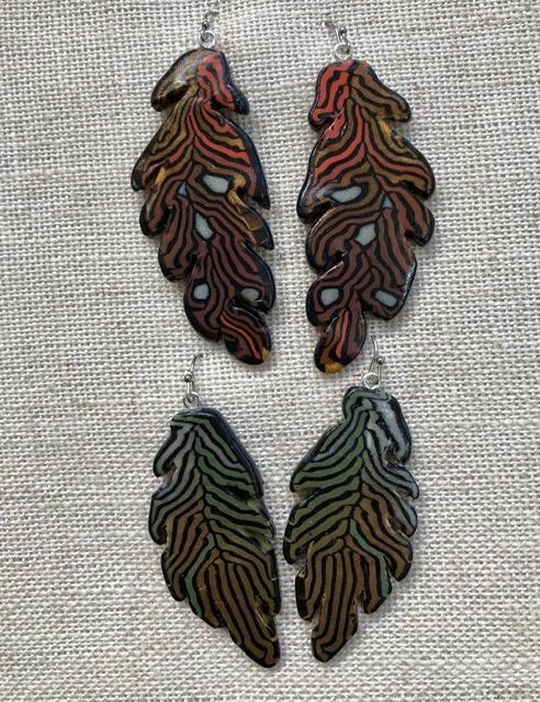 Jungle Leaves drop earrings