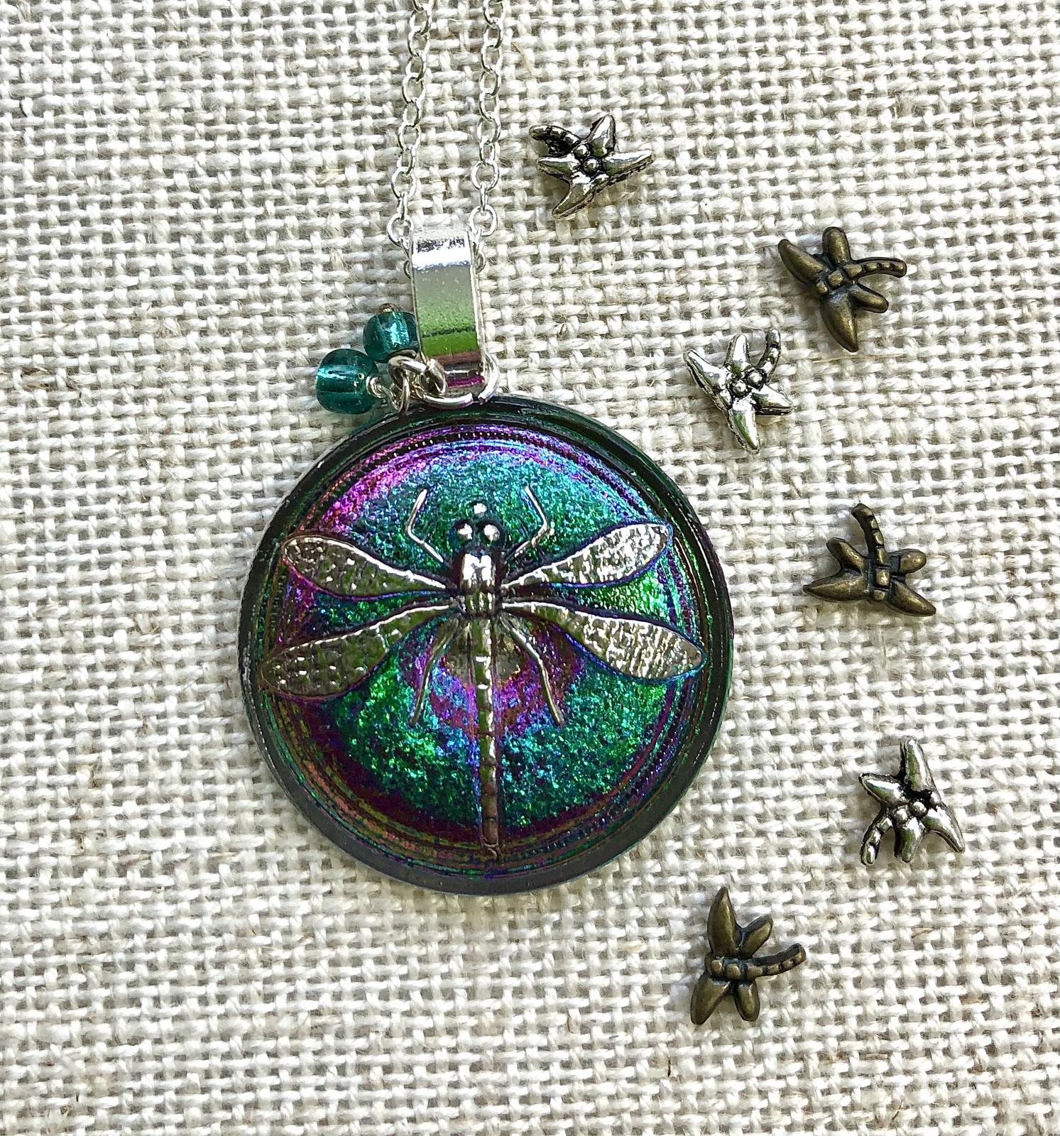 Dragonfly in Glass pendant