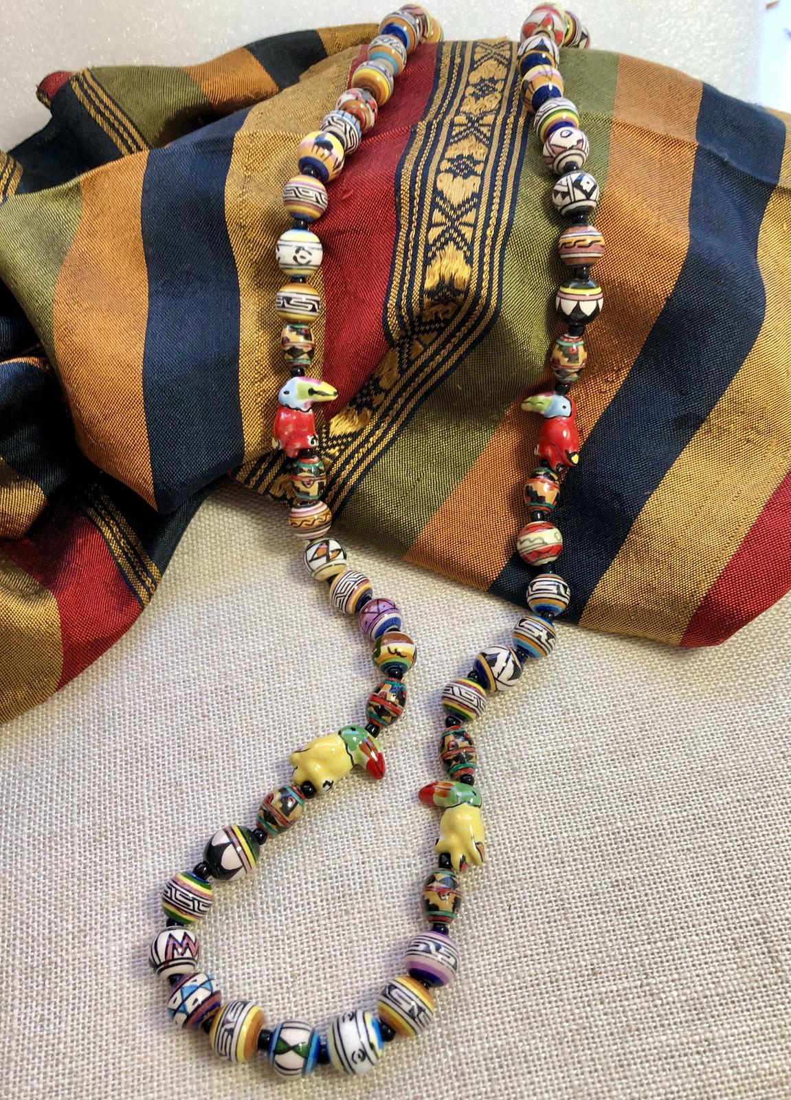 Hand painted beads from Peru. So beautiful!