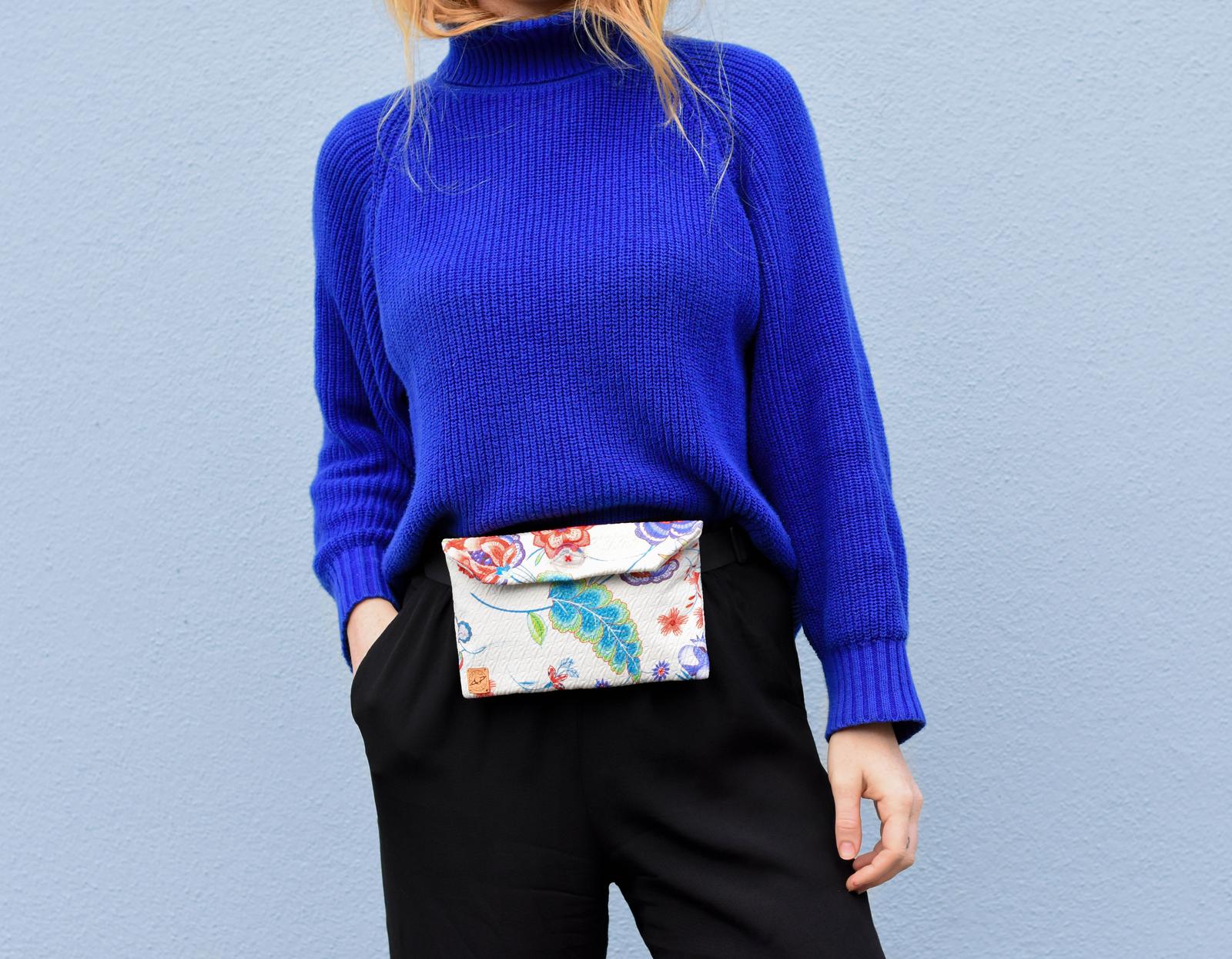 Cream floral belt bag