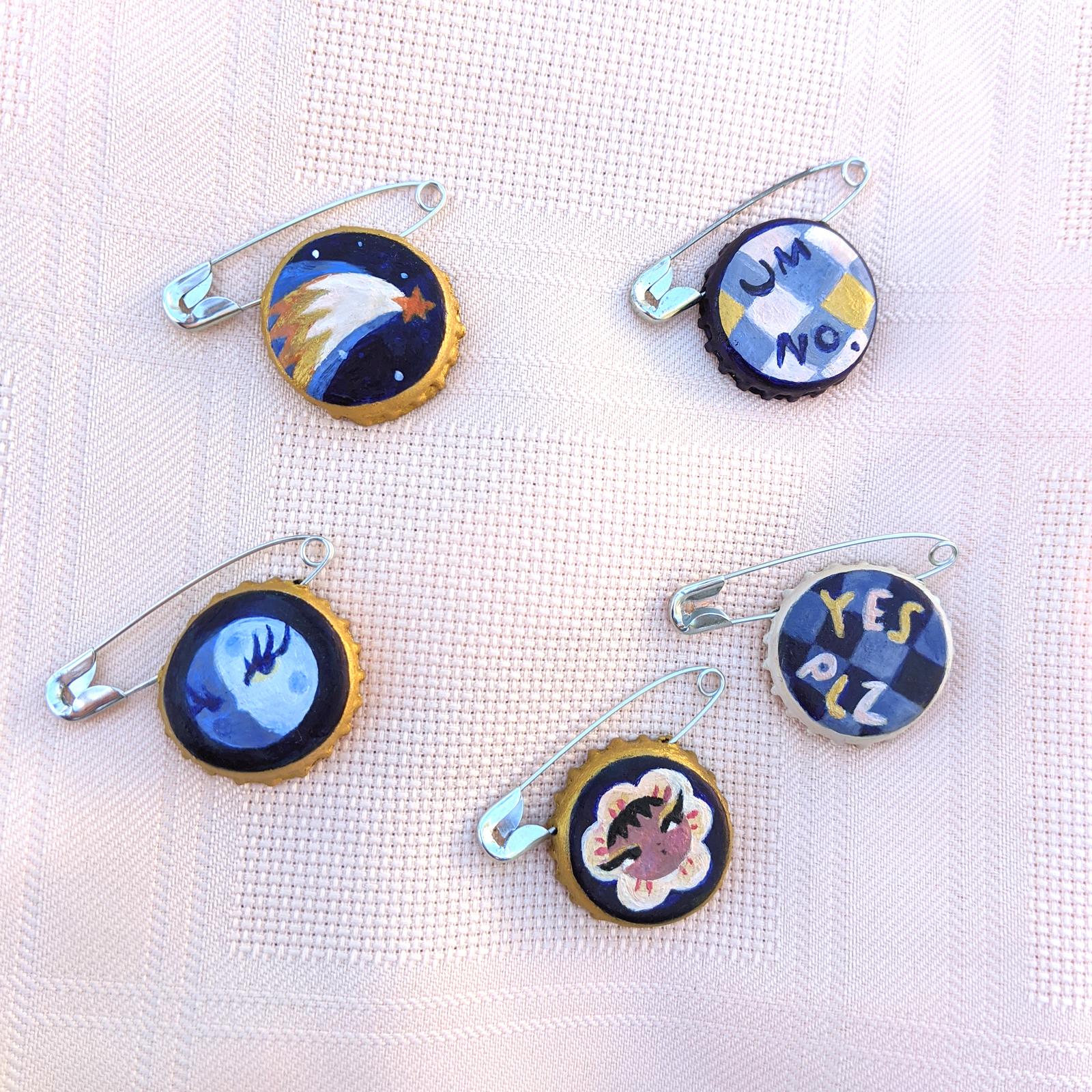 Bottle cap pins