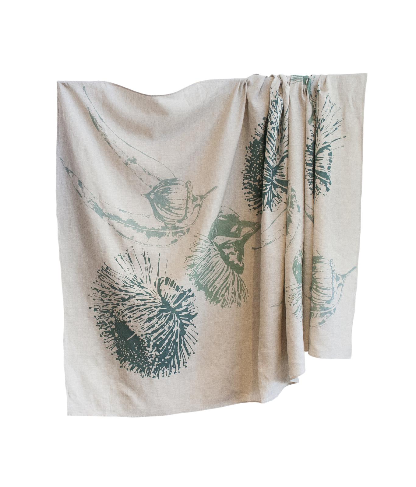 Tablecloth- Mallee Blossom in Eucalyptus Blue