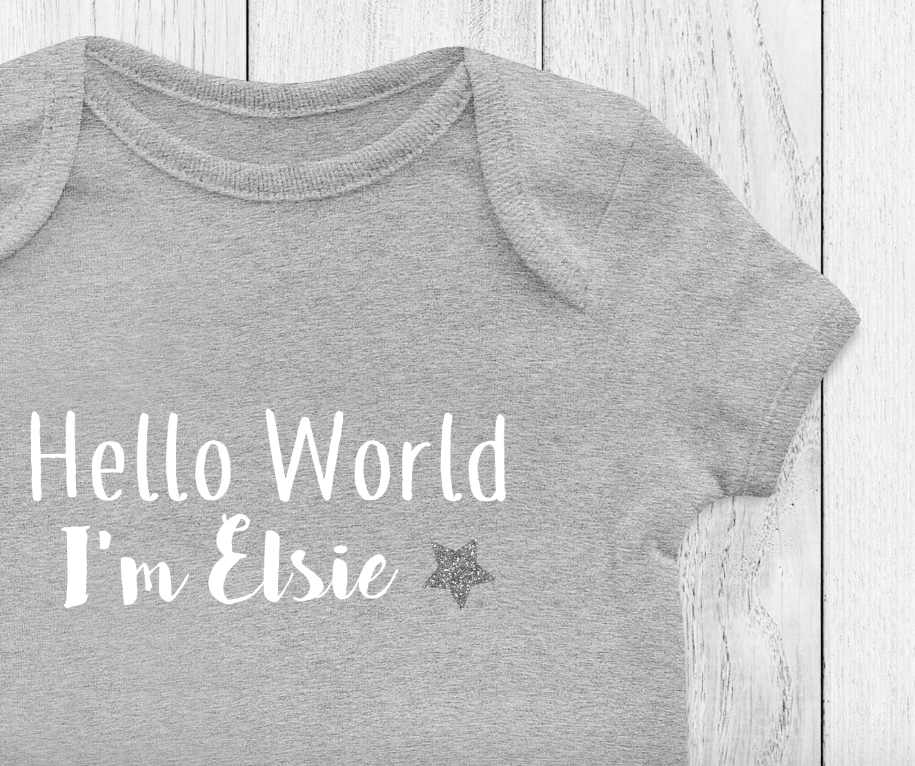 Hello World Personalised Baby Announcement Vest