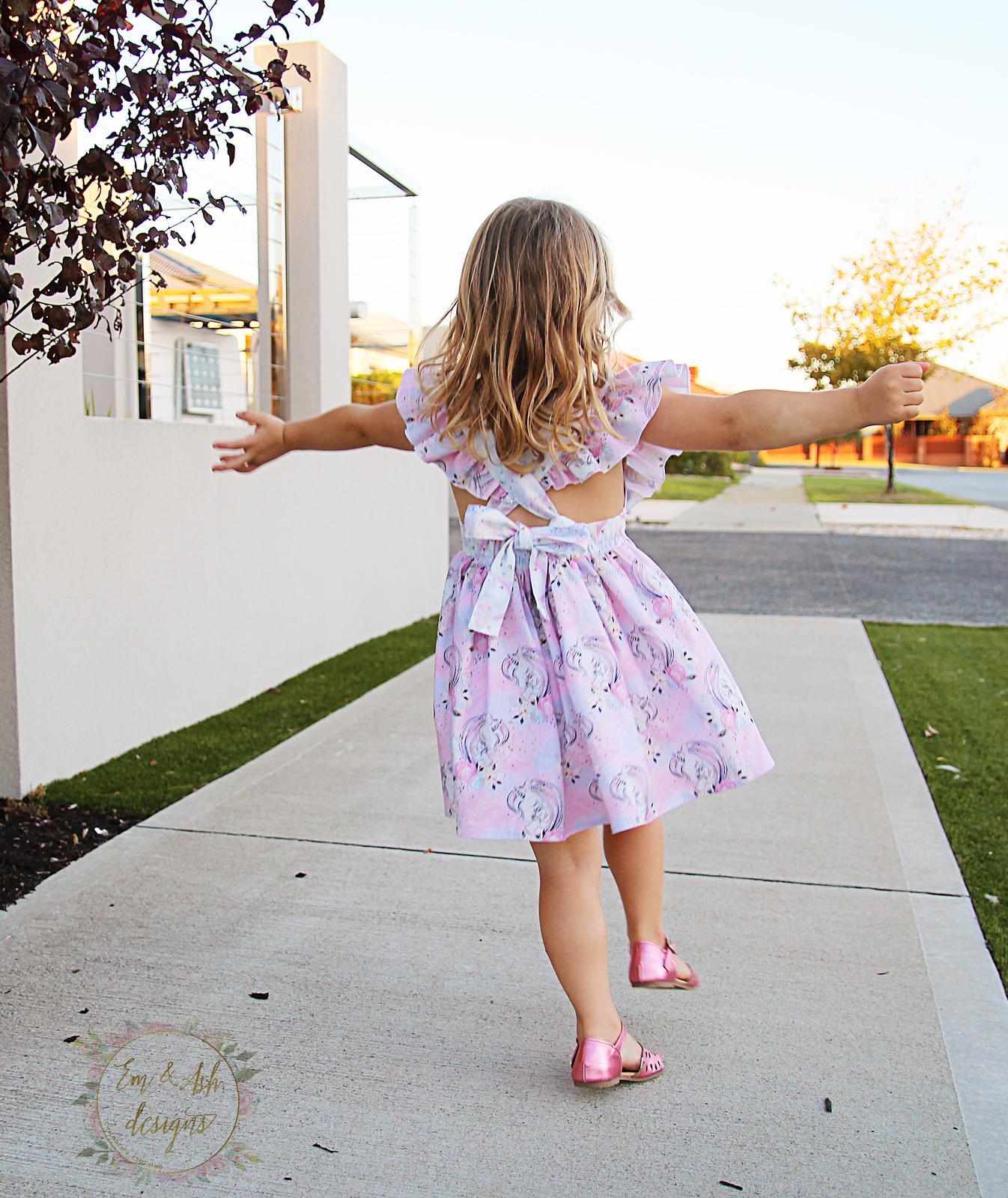 Pastel flutter unicorn dress