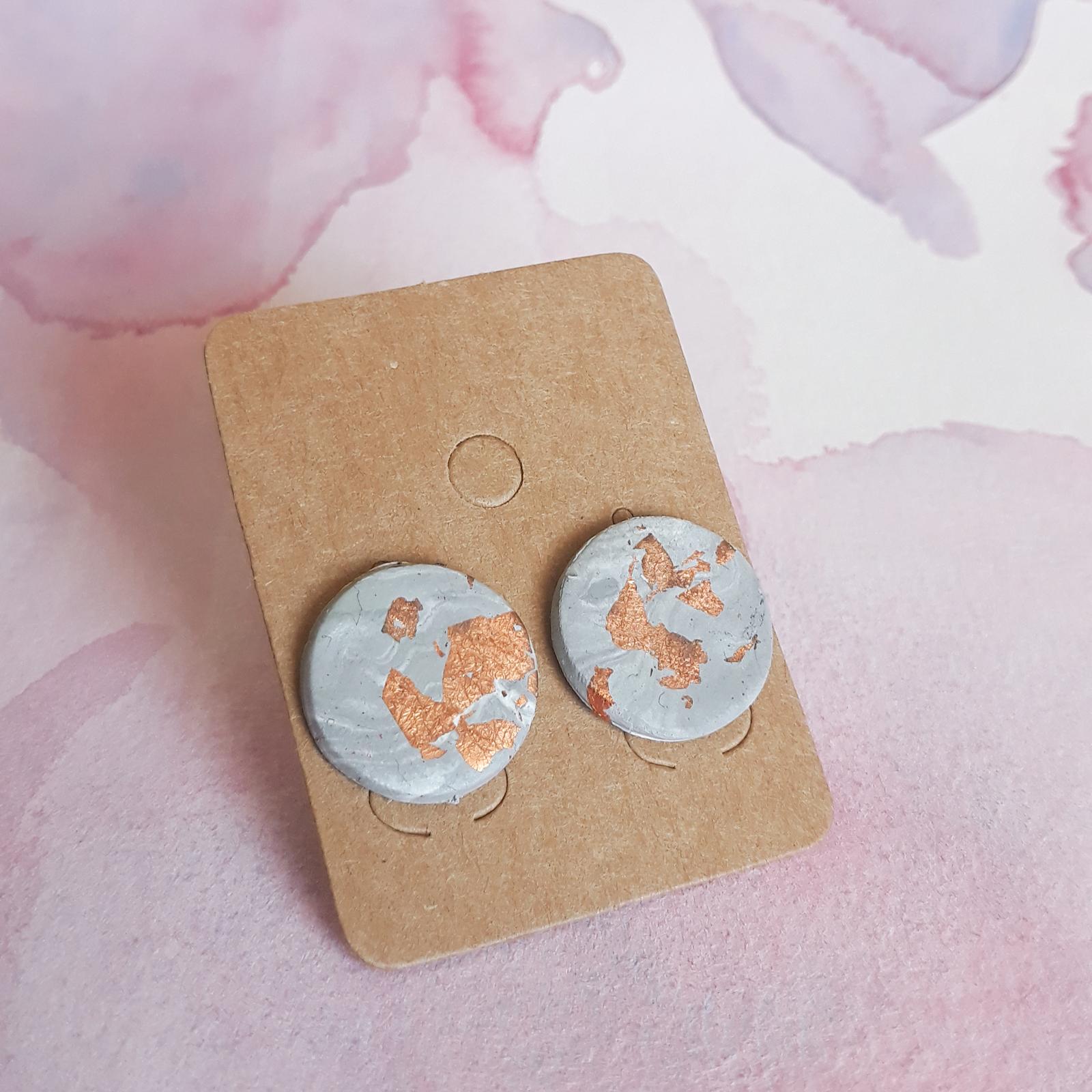 Grey And Copper Studs
