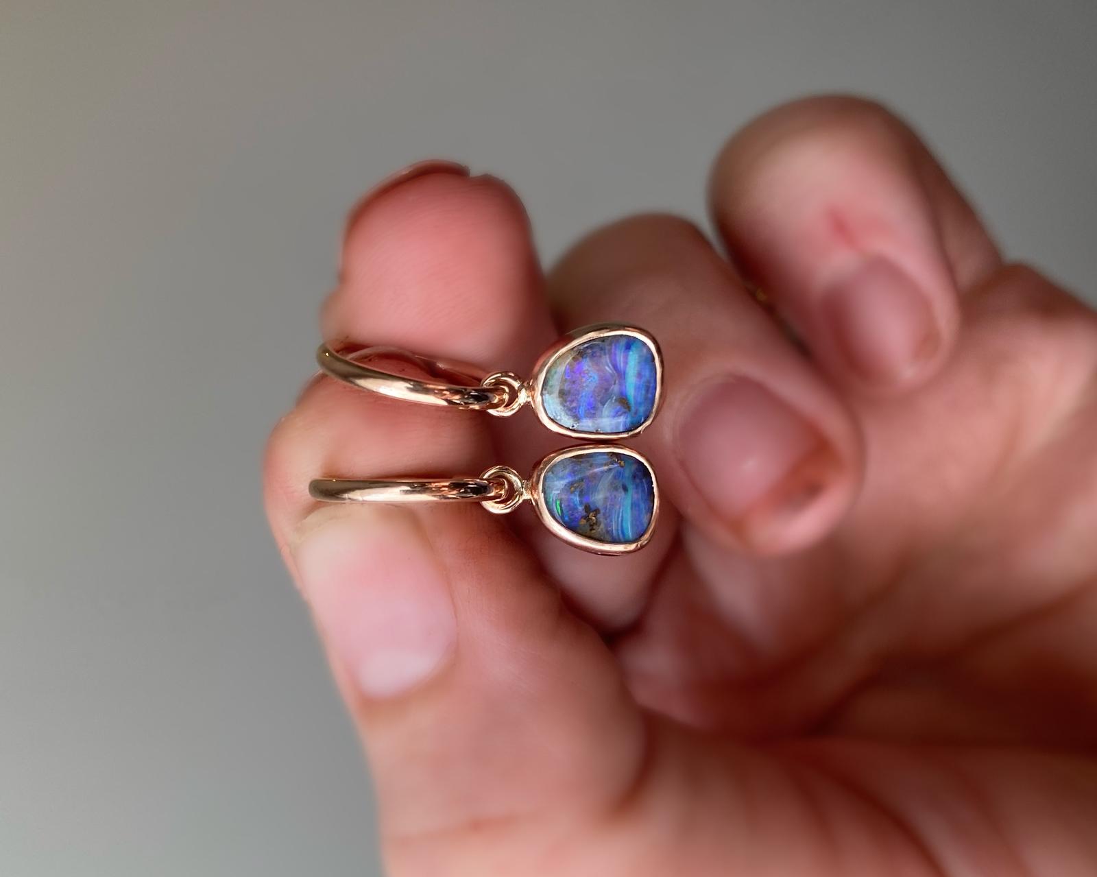 Purple Boulder Opal Earrings