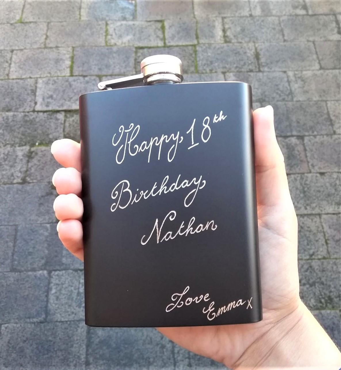 Hand Engraved Personalised Hip Flasks
