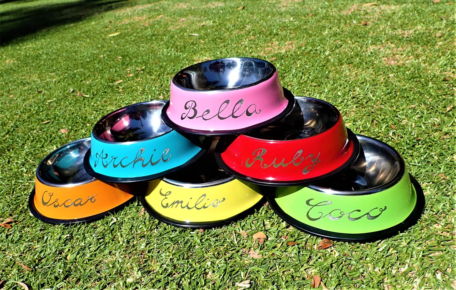 Hand Engraved Personalised Pet Bowls