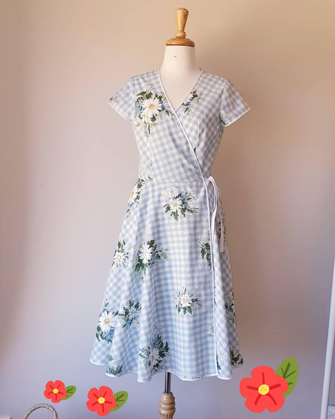 Vintage Quilt Cover Becomes A Super Cute Wrap Dress!