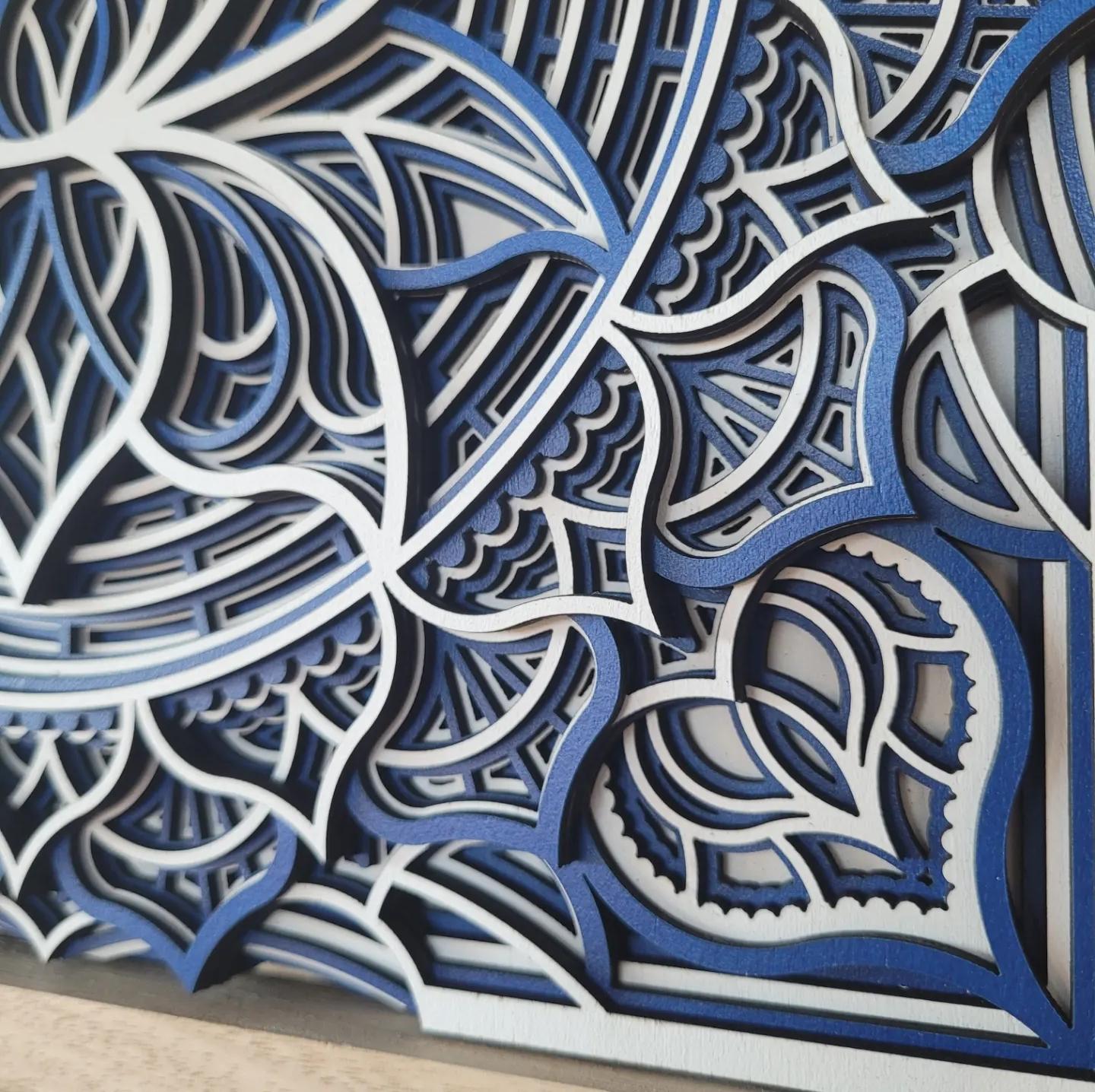 Blue Lotus Wall Hanging Close Up