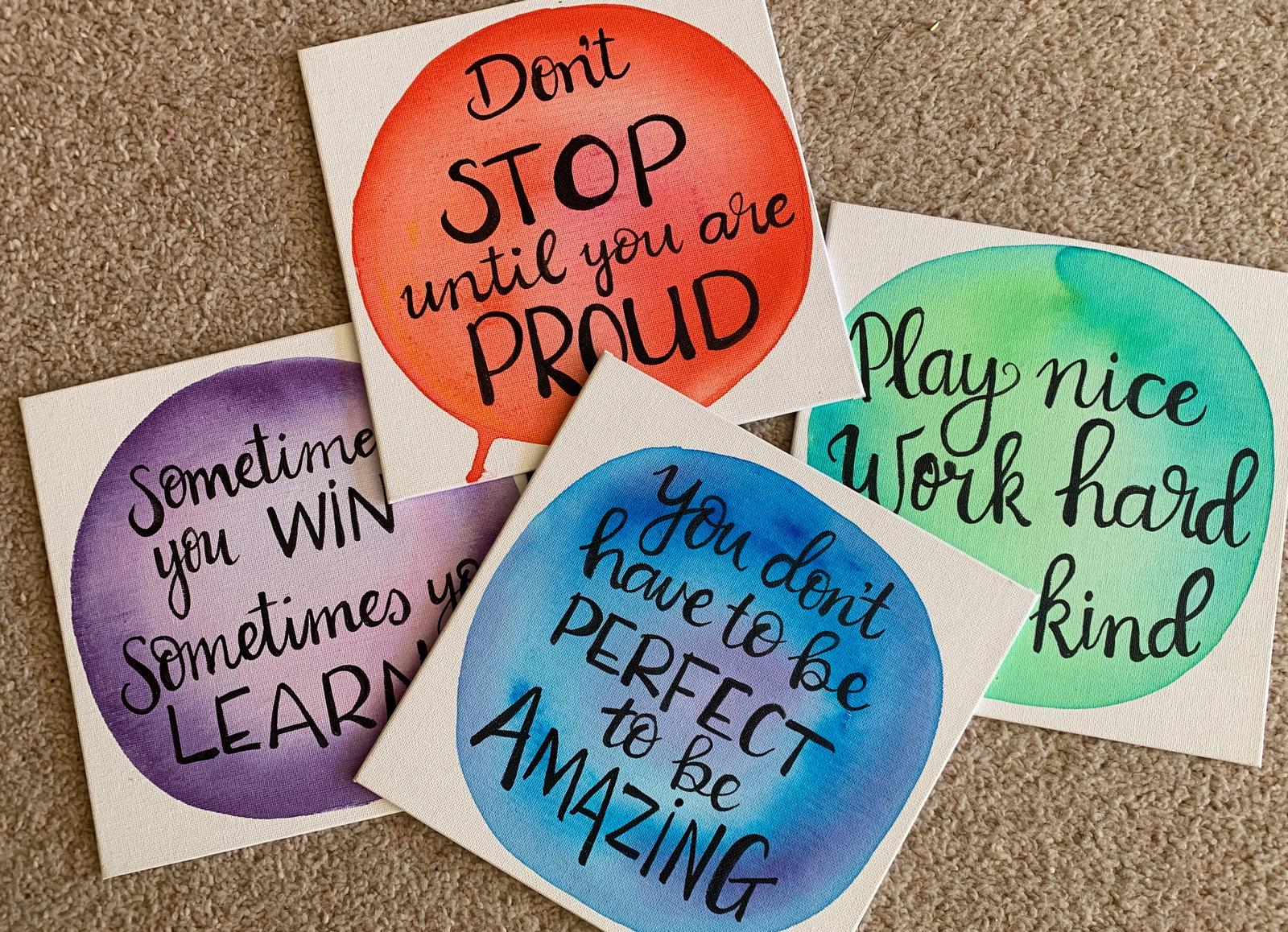 Hand painted inspirational quotes