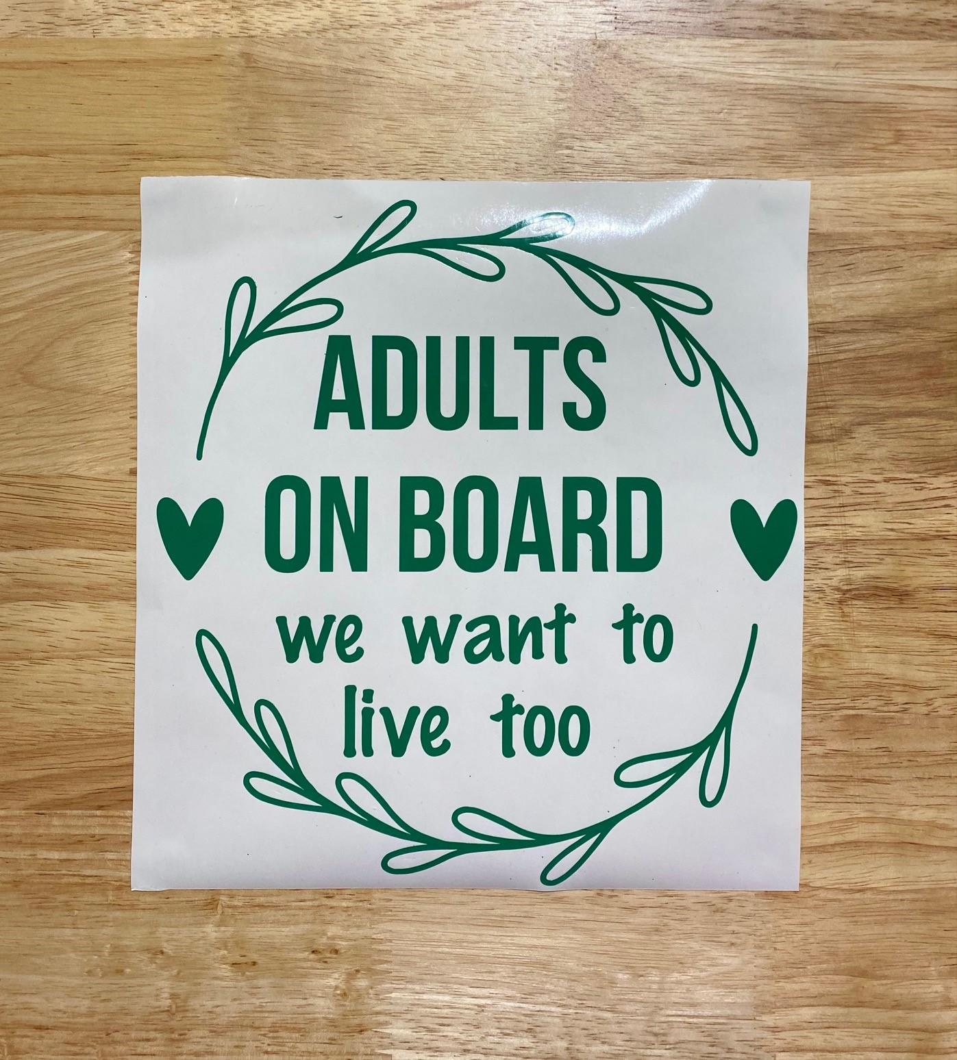 Adults on board car sticker
