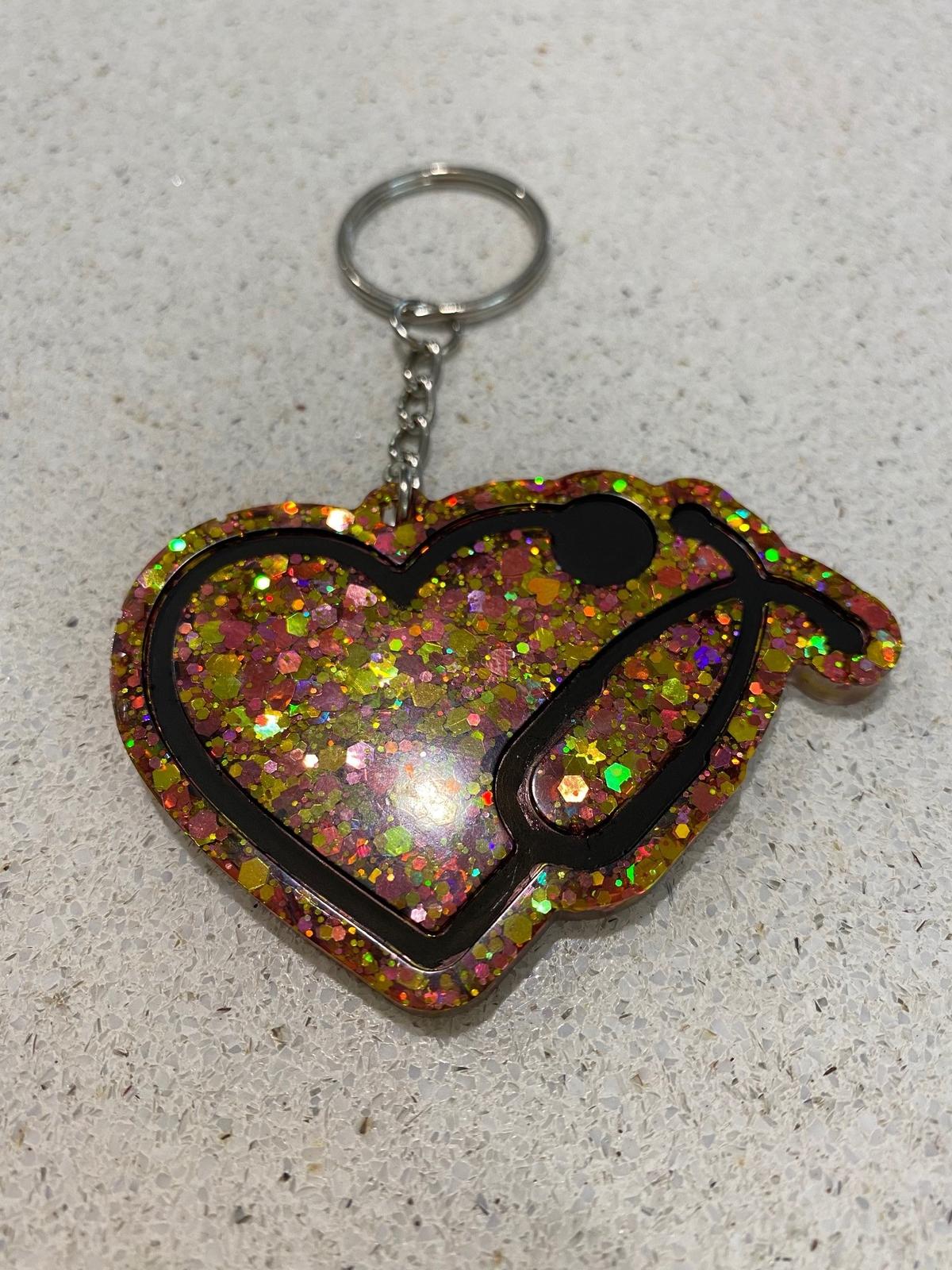 Stethoscope Heart Keychain