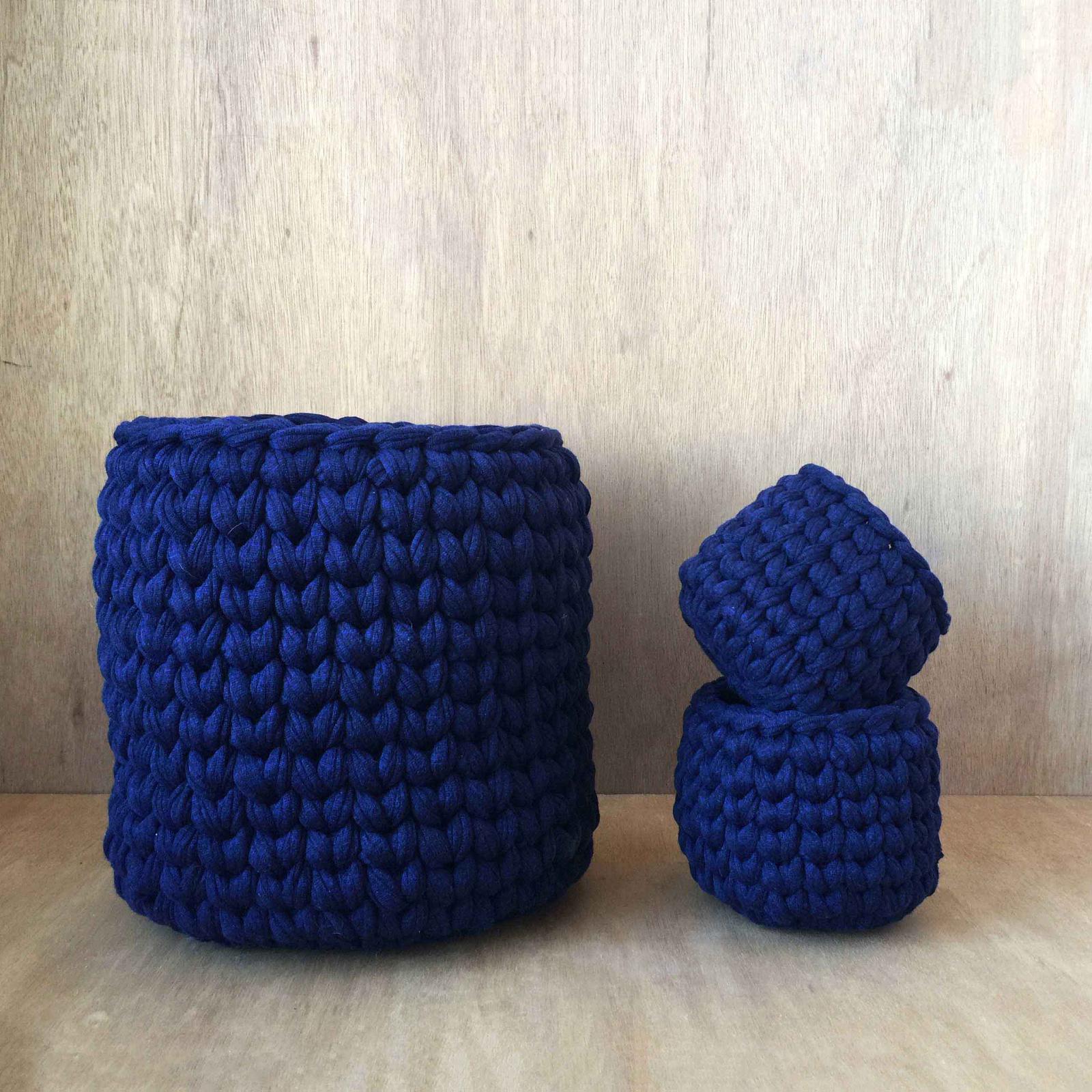 Spaghetti yarn baskets small and medium