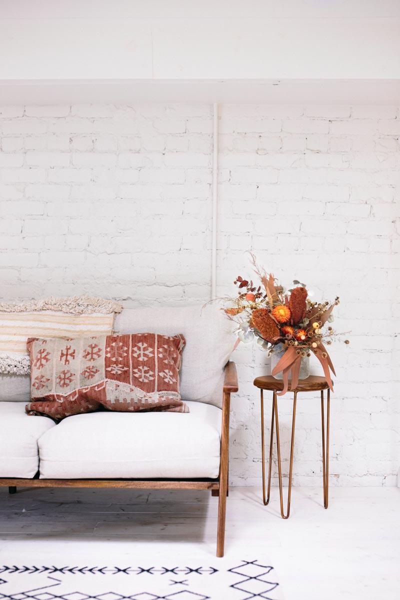 burnt orange styled forever arrangement