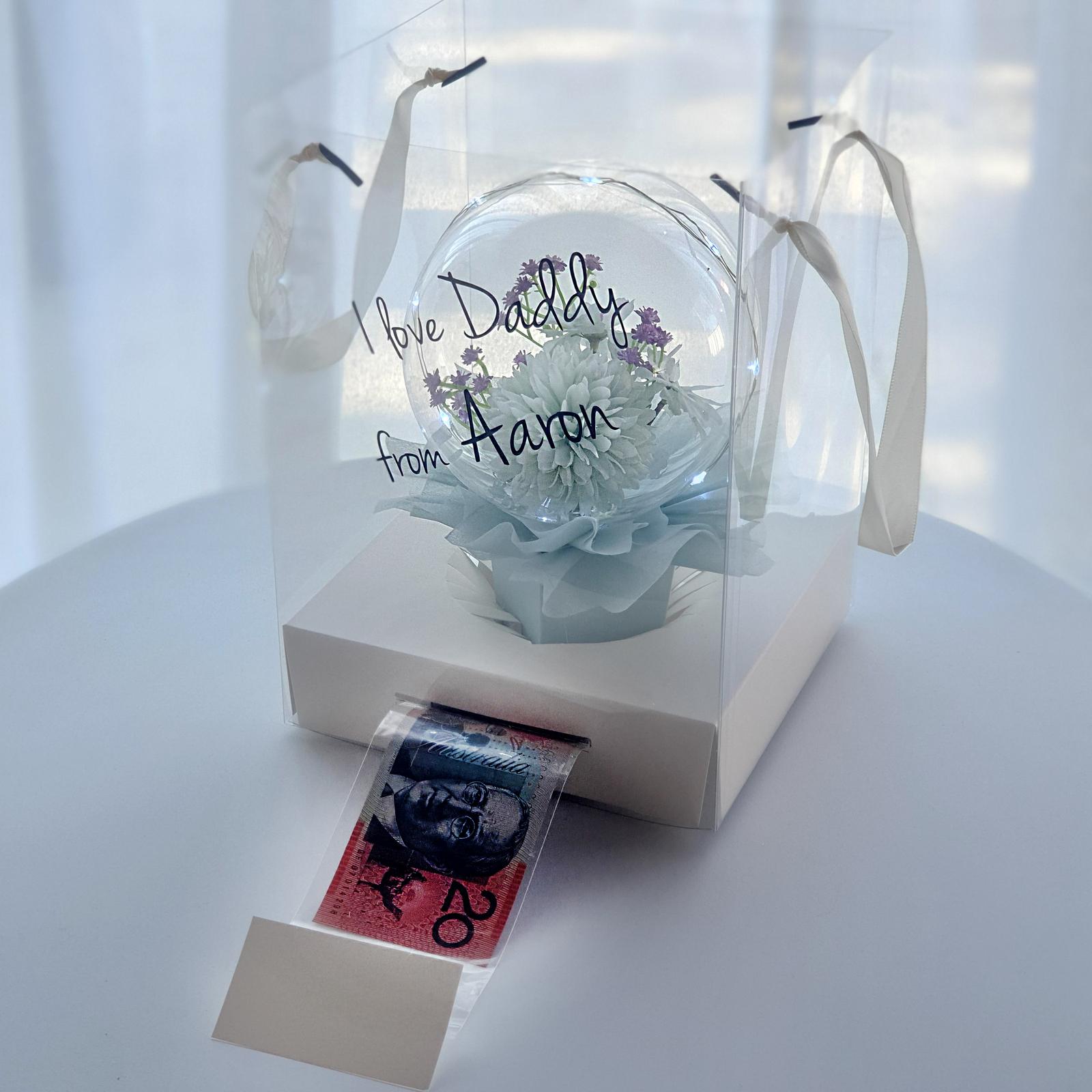 single flowerballoon money carrybag