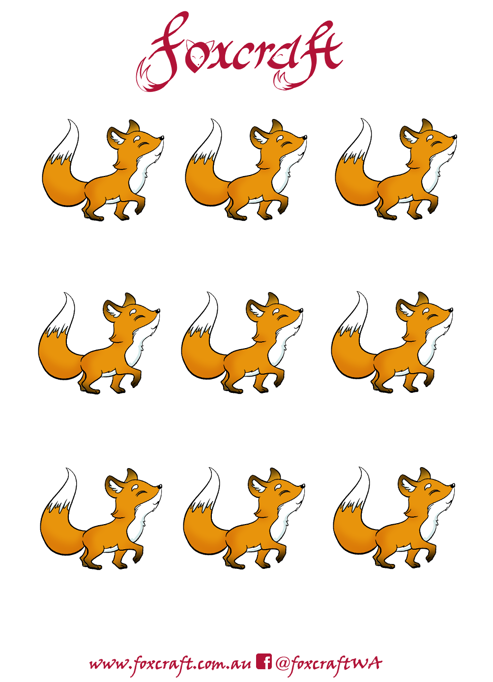 Walking fox stickers