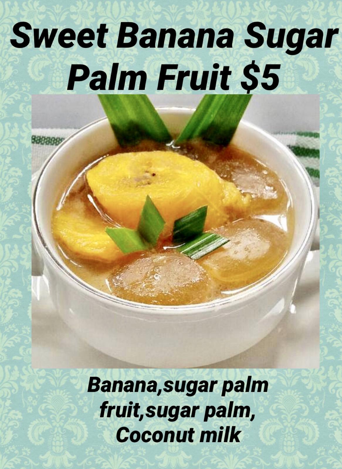 Sweet banana palm fruit dessert