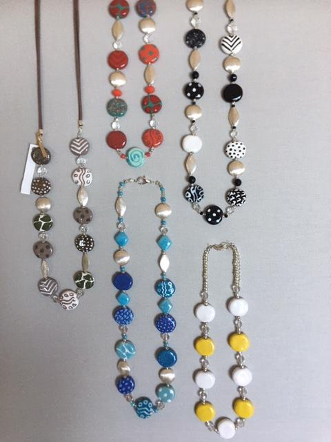 Kazuri hand painted clay beads