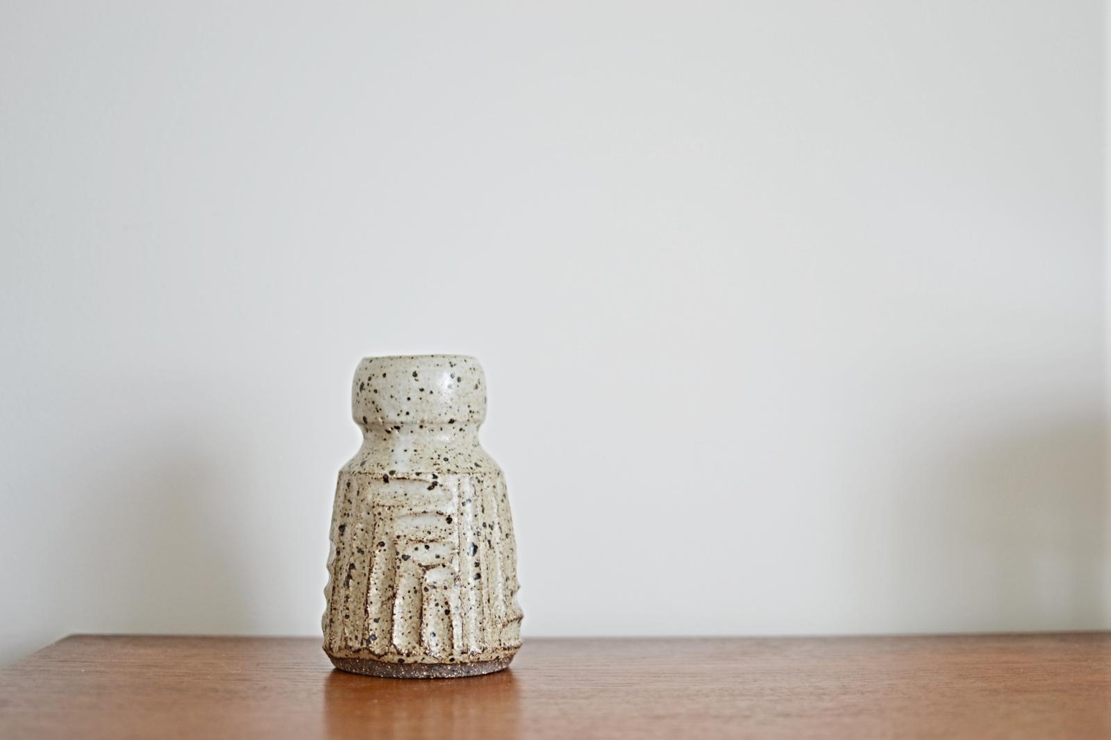 Speckled stoneware bud vase