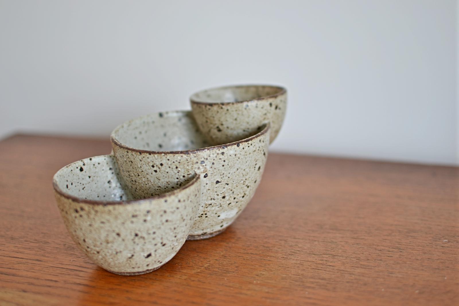 Speckled stoneware nibbles dish
