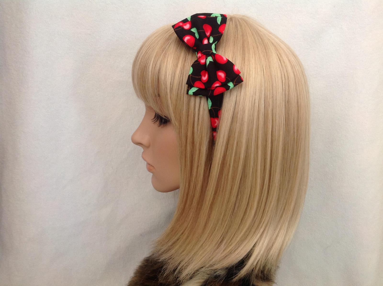 Cherry print headband