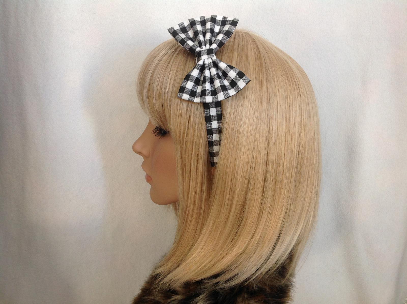 Black & white gingham headband