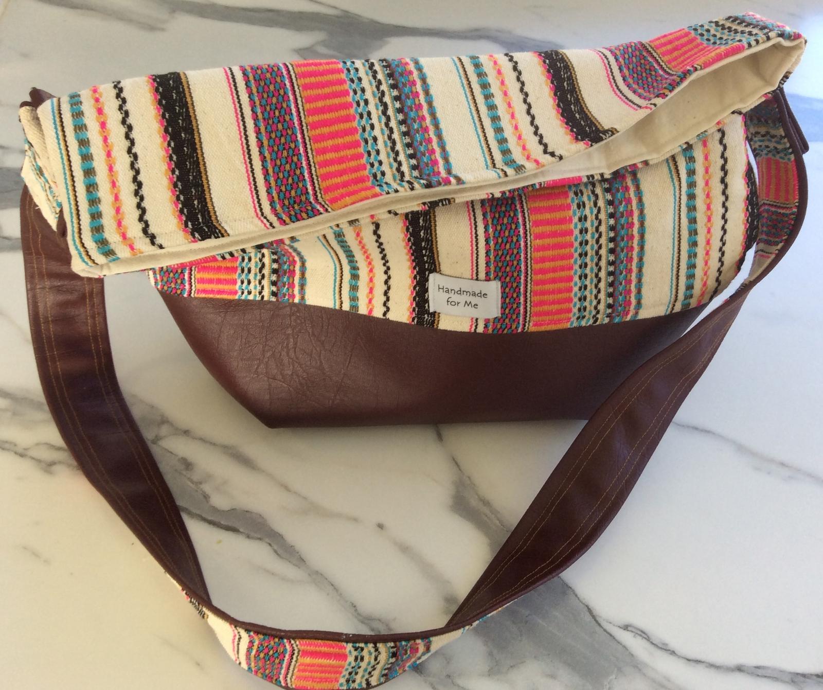 Poncho Hobo Slouch Bag with Burgundy Vinyl and matching zippered pouch